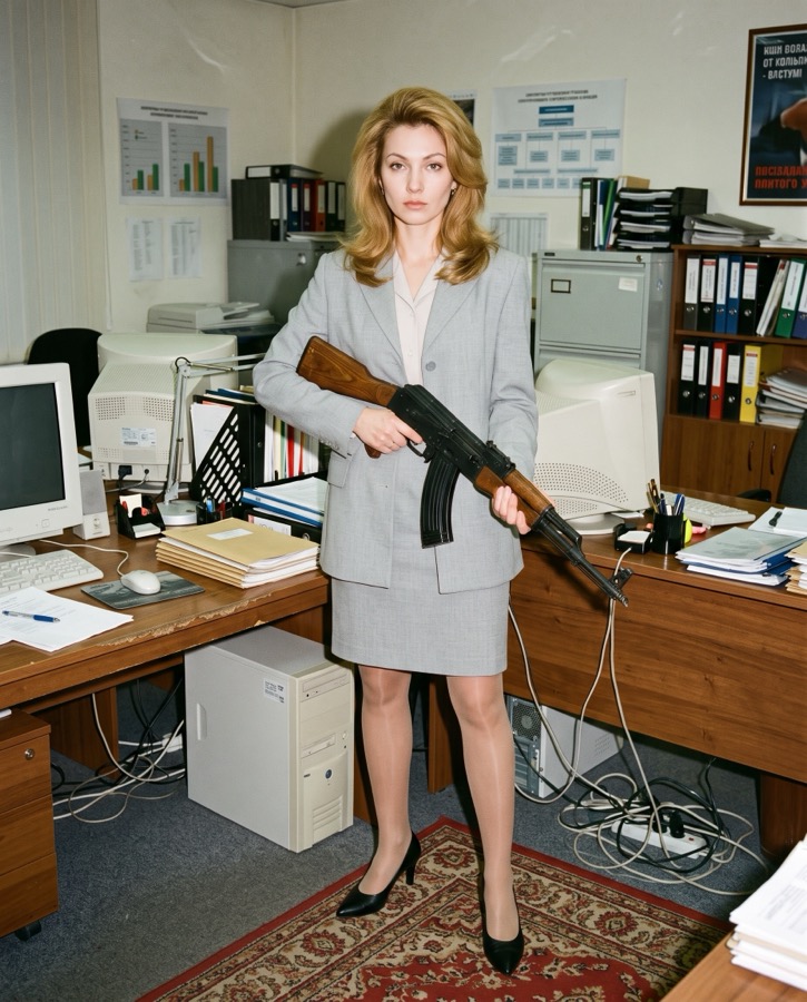 Anya, holding an AK